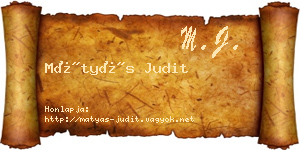 Mátyás Judit névjegykártya