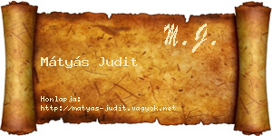 Mátyás Judit névjegykártya